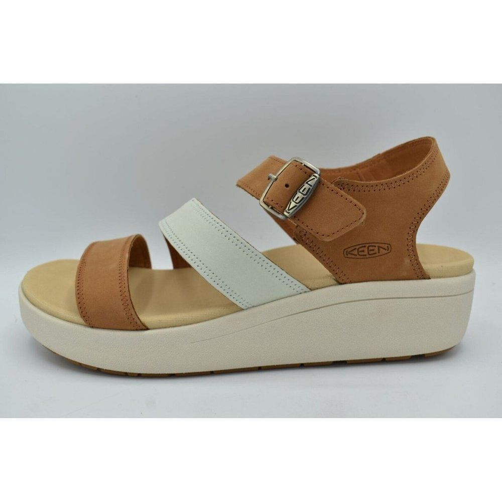 Keen Womens Size 11 Ellecity Natural Leather Backstrap Sandals Shoes - Picture 5 of 12